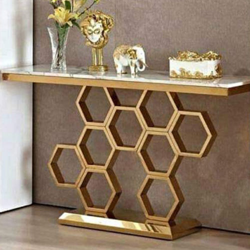 Durable Gold Design Marble Console Table