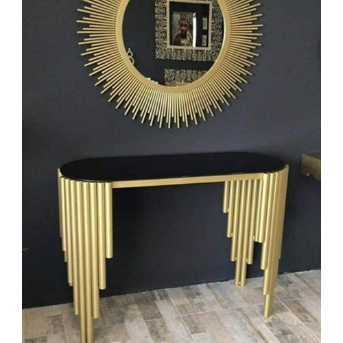 Luxury Black Marble Gold Design Console Table