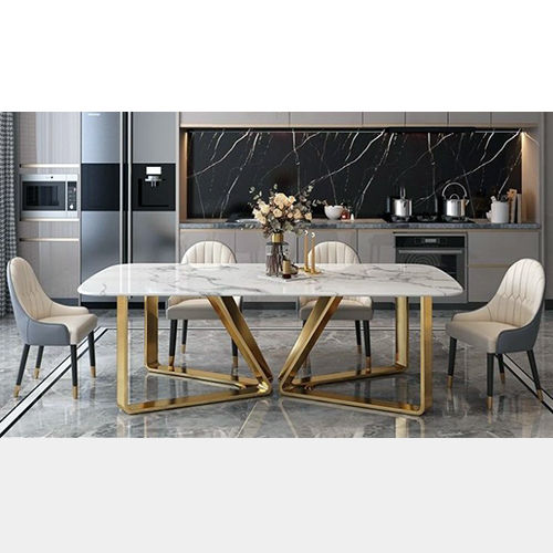 Rectangle 6 Seater Marble Dining Table