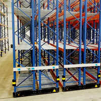 Ms Mobile Rack - Heavy-duty Steel Shelving | Blue-orange, Powder Coated, Rounded Design For Maximum Storage Capacity