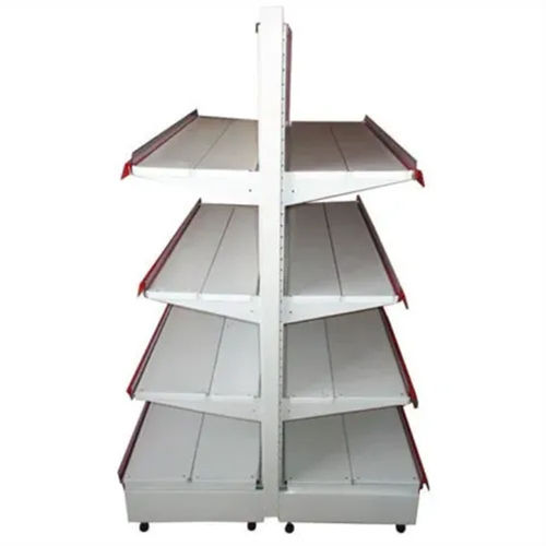 White-Orange Grocery Display Rack