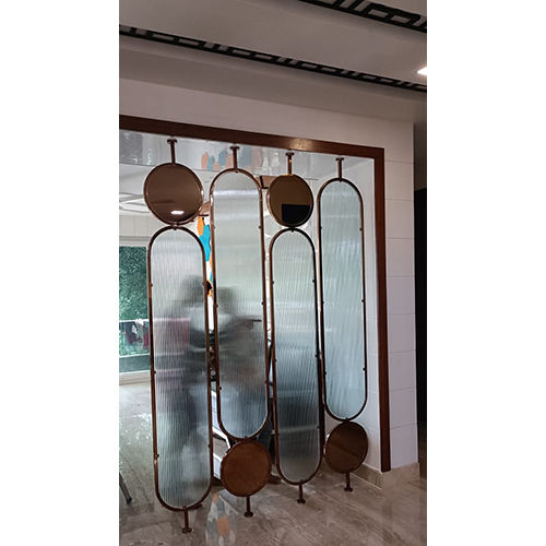 Metal Rose Gold Coated Mirror Partition