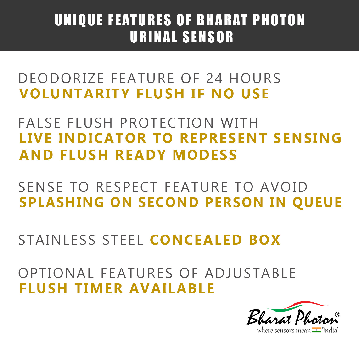 Sensor Flusher for WC Concealed BP-W422 DC (BRUSHED S.S)