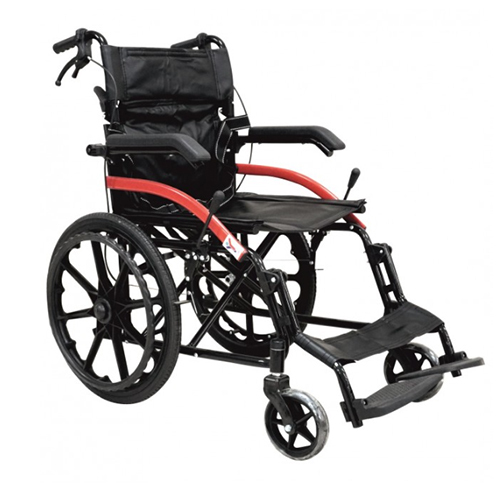 KW 372 BL - WHEELCHAIR PREMIUM BLACK WITH ALLOY WHEELS & BRAKE ASSIST