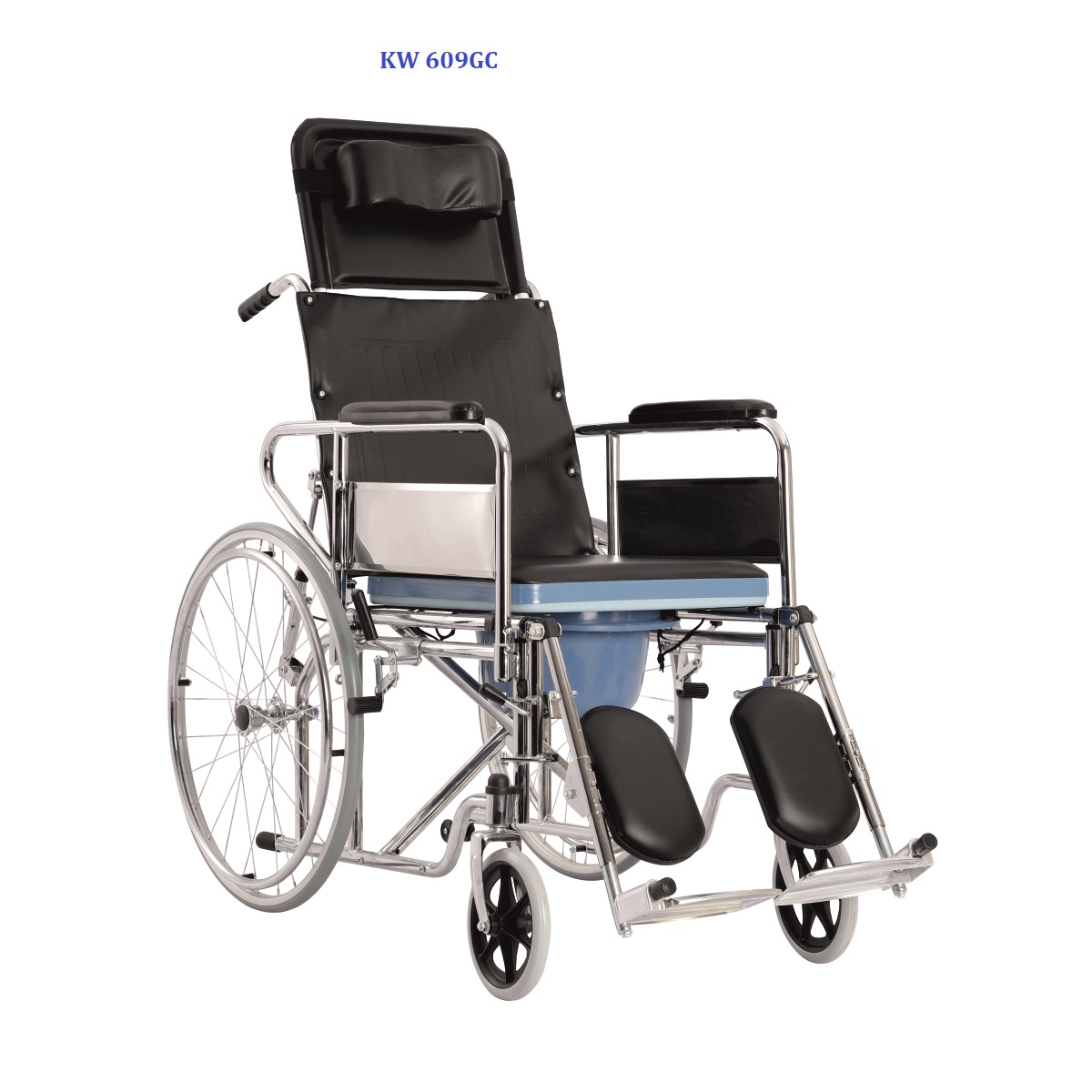 KW 609GC - WHEELCHAIR RECLINING COMMODE