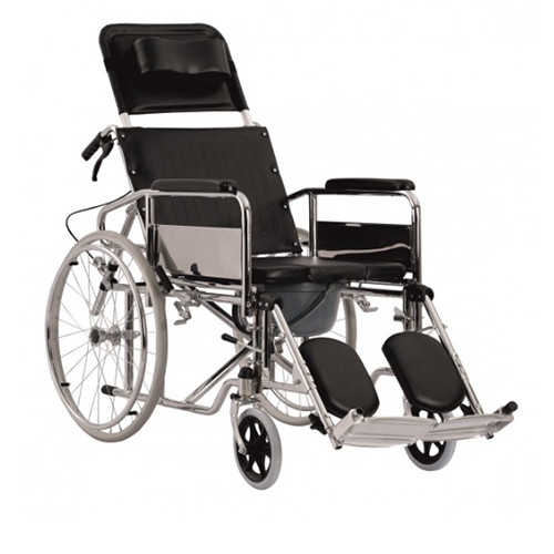 KW 609GCU - WHEELCHAIR RECLINING COMMODE (U-CUT)