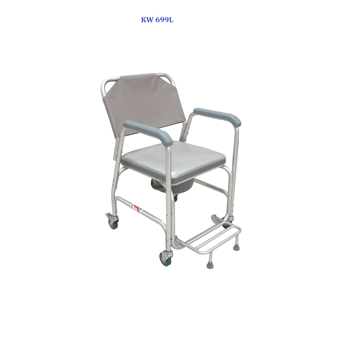KW 699L - WHEELCHAIR COMMODE ALUMINIUM - 2 WHEELS