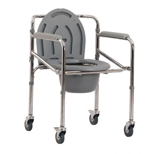 KW 696 GREY COMMODE CHAIR WITH WHEELS