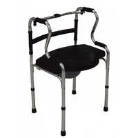 Foldable Reciprocating Step-up Walker - Aluminum, Standard Size | Lightweight, Height Adjustable, Multi-purpose Commode Cushion