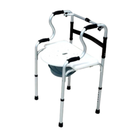 KW 556 - FOLDABLE RECIPROCATING STEP-UP WALKER WITH COMMODE (WHITE)