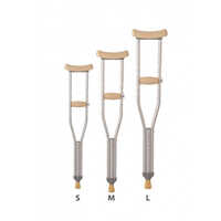 Adjustable Pvc Crutch - Aluminum Material, Standard Size | Comfortable Moulded Axilla Pad, Telescopic Length Adjustment, Lightweight Design