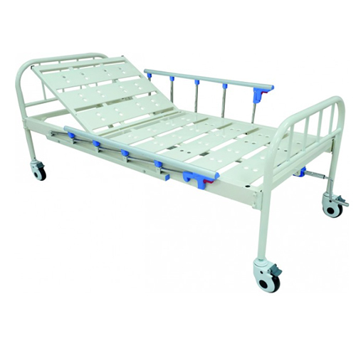 KW 571 - BACKREST-SEMI-FOWLER COT WITH ALUMINIUM RAILINGS and WHEELS