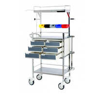 KW 439 (SS) - CRASH CART-EMERGENCY TROLLEY STAINLESS STEEL (304 G)