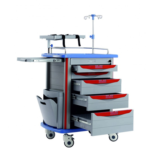 KW 491 (ABS) - CRASH CART-EMERGENCY TROLLEY IMPORTED