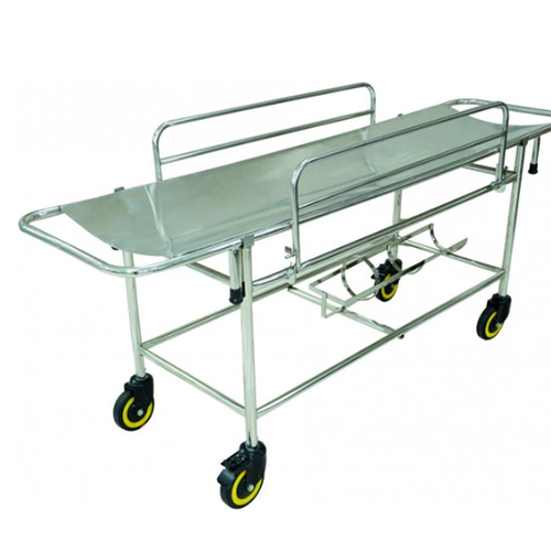 KW 441 (SS) - STRETCHER TROLLEY WITH RAILINGS and CYLINDER PROVISION