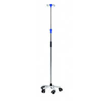 KW 465 - IMPORTED IV STAND STAINLESS STEEL 5 LEG WITH WHEELS