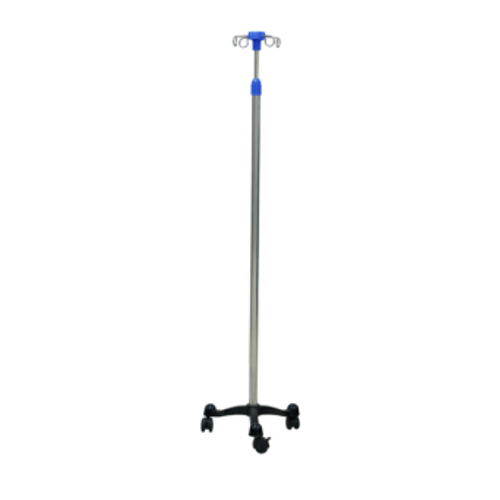 KW 466 - IMPORTED IV STAND STAINLESS STEEL 3 LEG WITH WHEELS