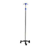 KW 466 - IMPORTED IV STAND STAINLESS STEEL 3 LEG WITH WHEELS