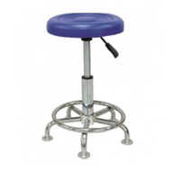 Kw 499b Bu - Stool Black Colour Top - Color: Silver Blue