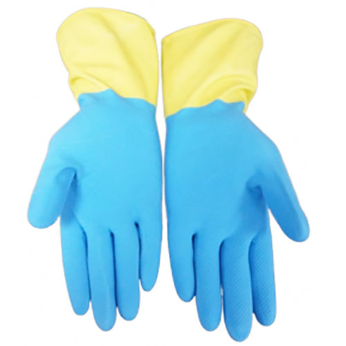 KW 543 (H-BY) - KITCHEN GLOVES HEAVY - BLUE&YELLOW