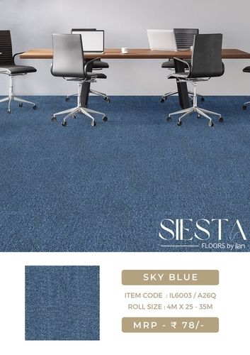 SKY BLUE WALL TO WALL CARPET