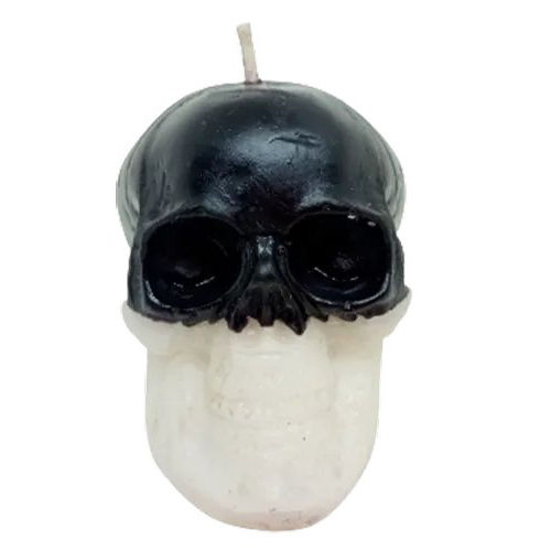 Multicolored Wax Small Skull Candle