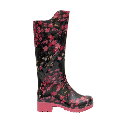 Black-Red Desi Girl Hillson Gumboots