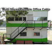 Multi Storey Portable Office Cabin - Color: White & Green
