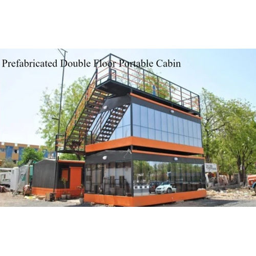 Orange & Black Prefabricated Double Floor Portable Cabin