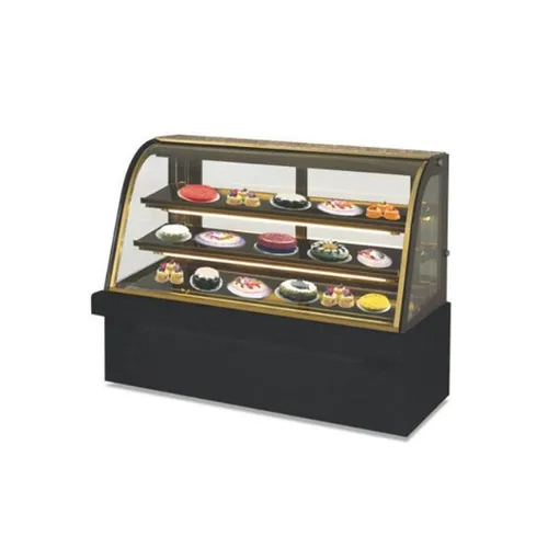 Curved Glass Marble Base Cold Display Counter
