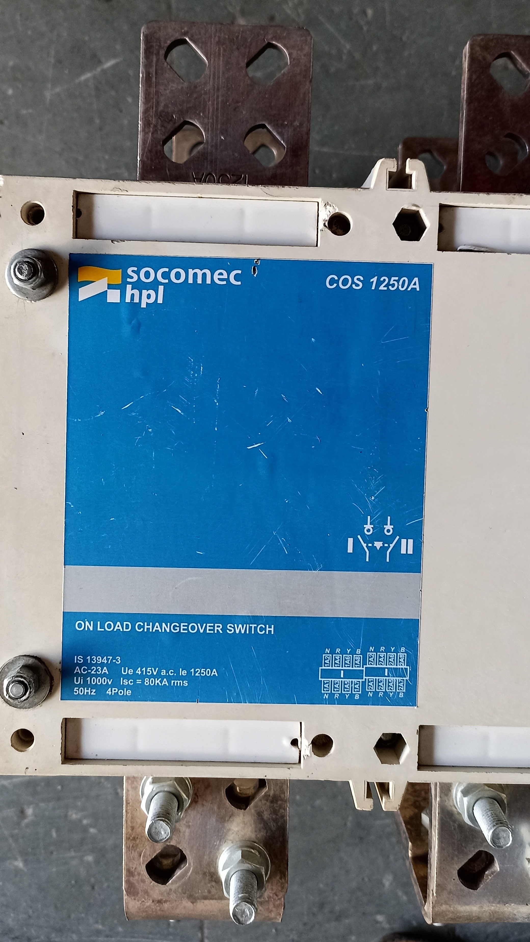 SOCOMEC HPL 1250A ONLOAD CHANGEOVER SWITCH