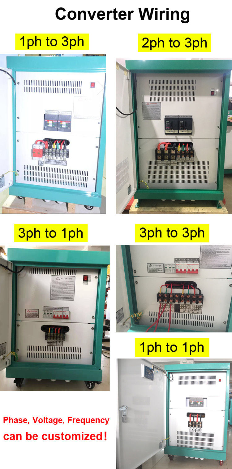 100KW 3 phase 480 volt input down  to USA 240 volt120 volt split phase output converter with outdoor cabinet optional
