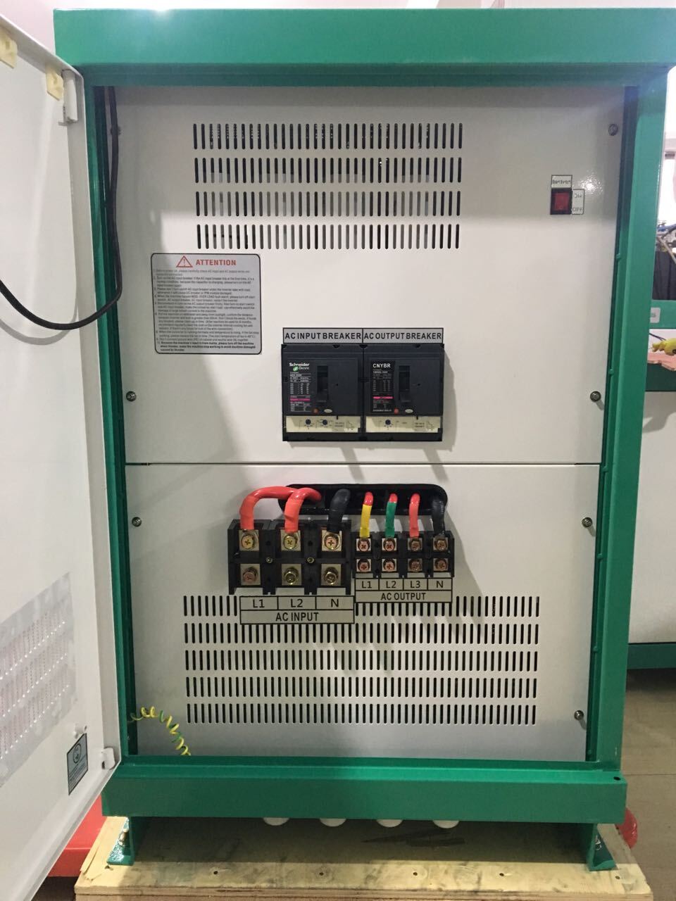 100KW 3 phase 480 volt input down  to USA 240 volt120 volt split phase output converter with outdoor cabinet optional