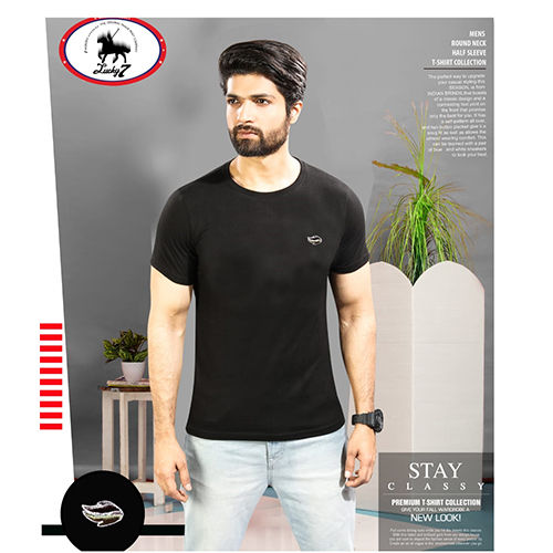 MRNTS-001 Black Mens Plain T Shirt