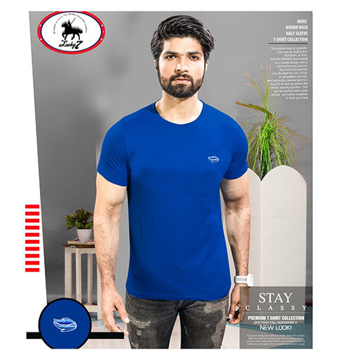 Mrnts-001 Navy Blue Mens Plain T Shirt