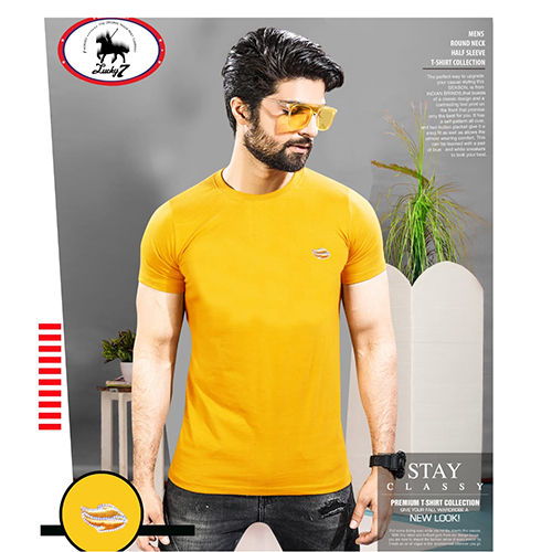 Mrnts-001 Yellow Mens Plain T Shirt Age Group: Adults