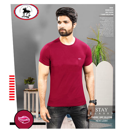 MRNTS-001 Wi ne Mens Plain T Shirt