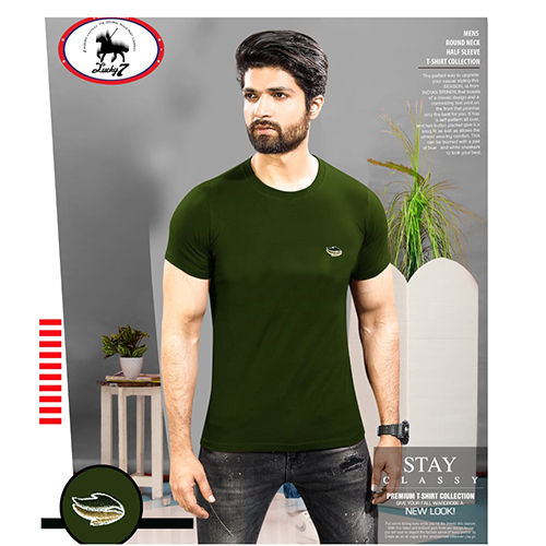 Mrnts-001 Green Mens Plain T Shirt Age Group: Adults