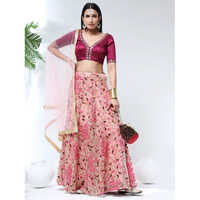 Georgette Wedding Lehenga Choli - Color: Pink (base)
