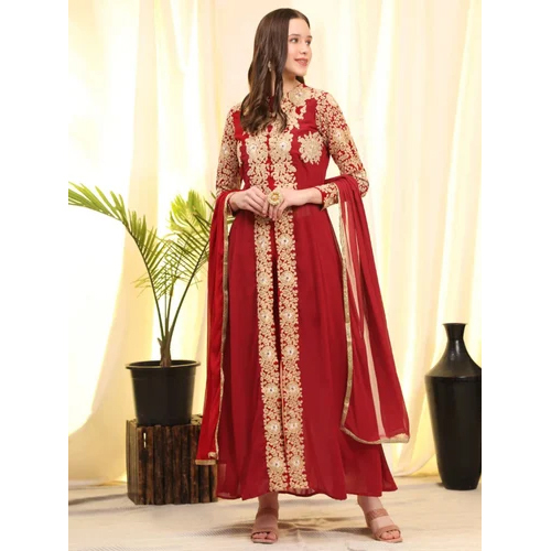 Red Georgette Party Wear Suits