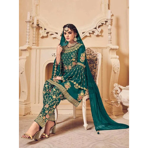 Georgette Bridal Wedding Suit - Color: Green