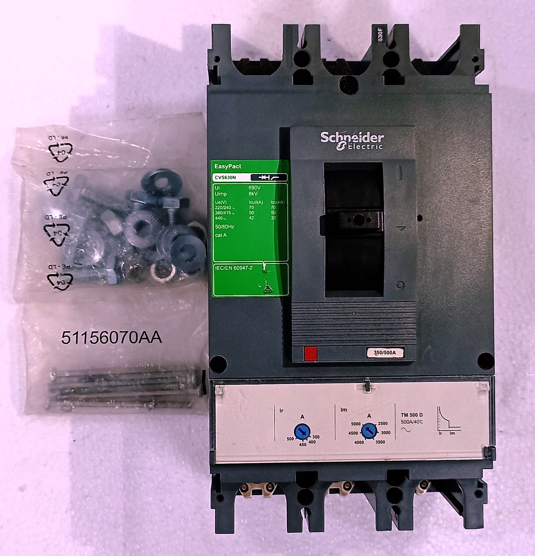 SCHNEIDER NEW (CVS630N) 500A 3P MCCB