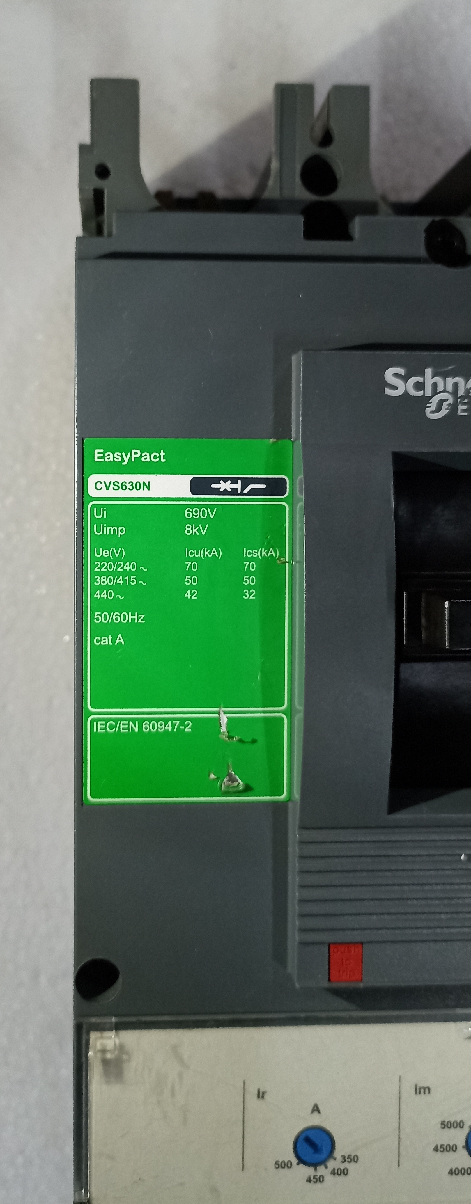 SCHNEIDER NEW (CVS630N) 500A 3P MCCB