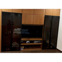 Designer Sleek Jack Openable Doors - Solid Wood, Various Sizes Available, Rich Brown Finish | Vertical Opening, Center Lock Handle, Luxurious Design For Home And Office