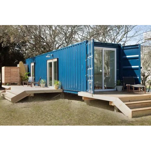 White & Blue Portable Labor Cabin