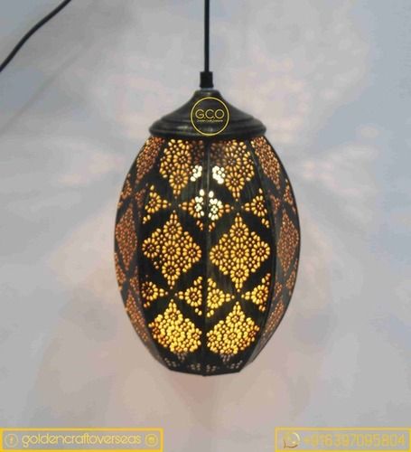 Hanging Oval Shape Moroccan Lamp Iron made antique powder coated finish