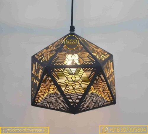 Honey comb Hanging light in iron with black golden powder coated finish