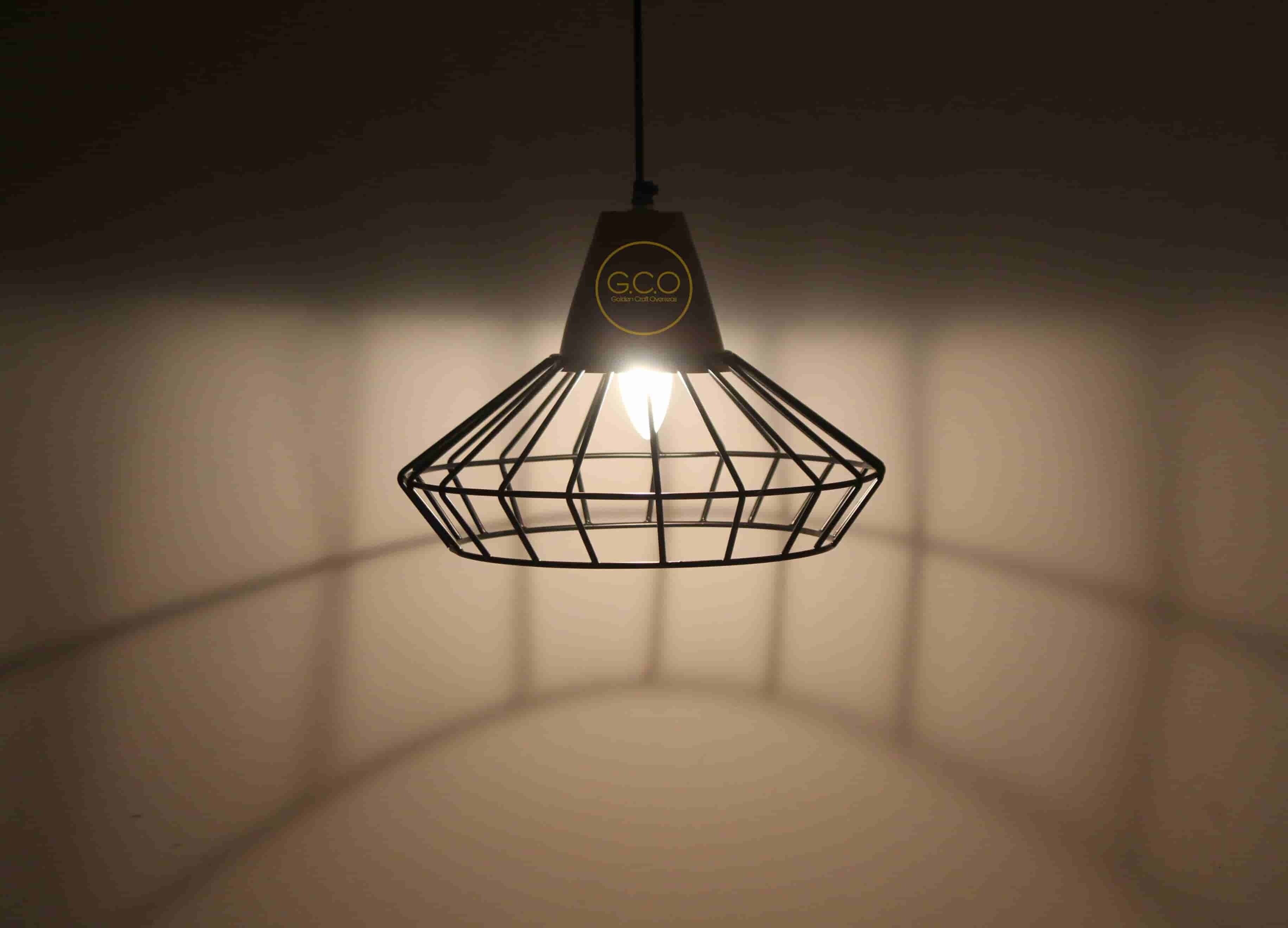 Trending Wooden Base Hanging pendant light with iron frame for interiors