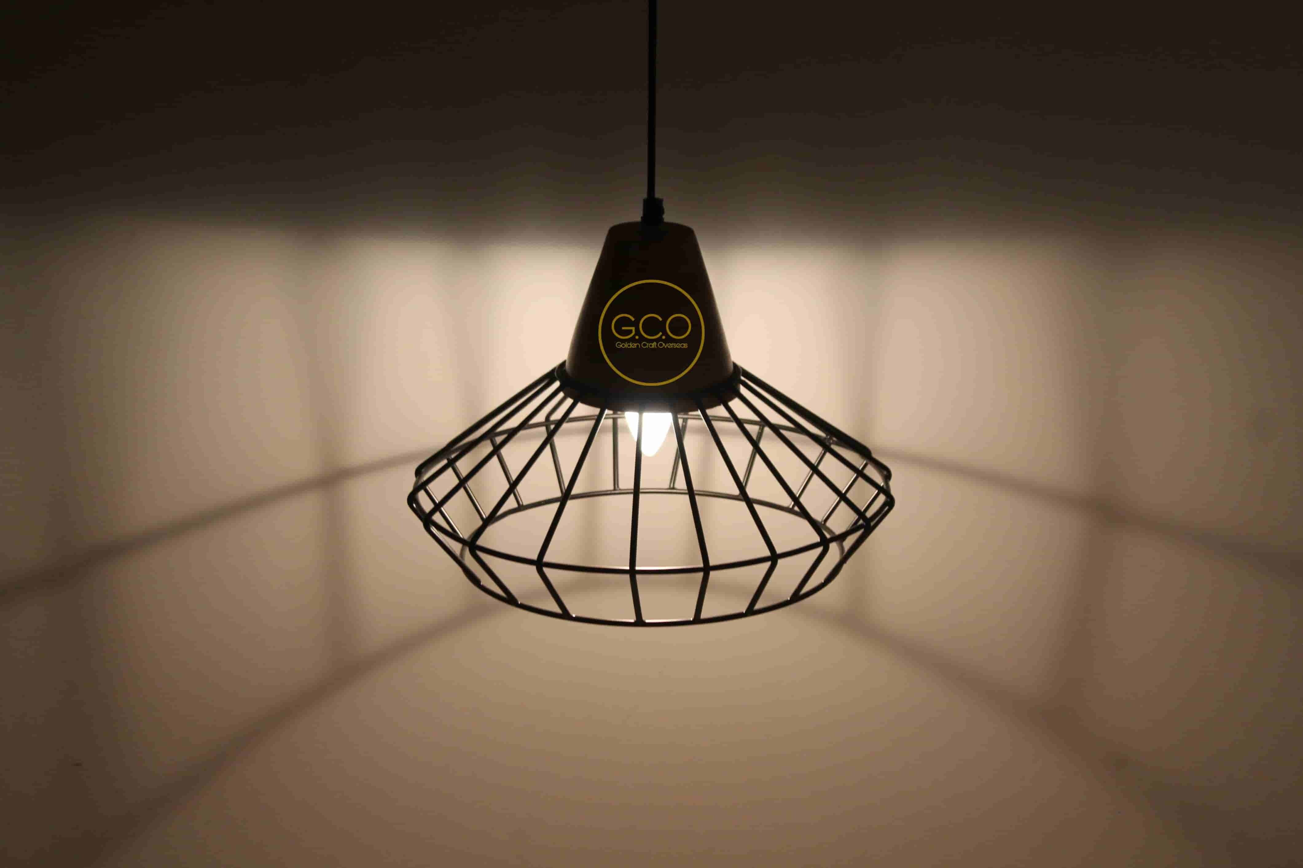 Trending Wooden Base Hanging pendant light with iron frame for interiors