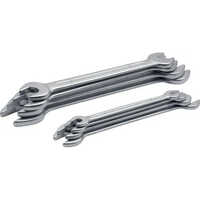 Double Open End Spanner Set - Steel Material, Various Sizes, Silver Color | Industrial Usage, Strong Steel Handle, No Warranty